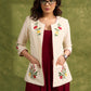 Elegant And Effortless Ivory Colour Embroidered Jacket With Hidden Pockets   Dress Optional