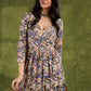 Floral Wrap Cotton Dress, Sophistication Redefined In Exquisite Layered Block Printed Floral Patterns