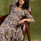 Floral Wrap Cotton Dress, Sophistication Redefined In Exquisite Layered Block Printed Floral Patterns