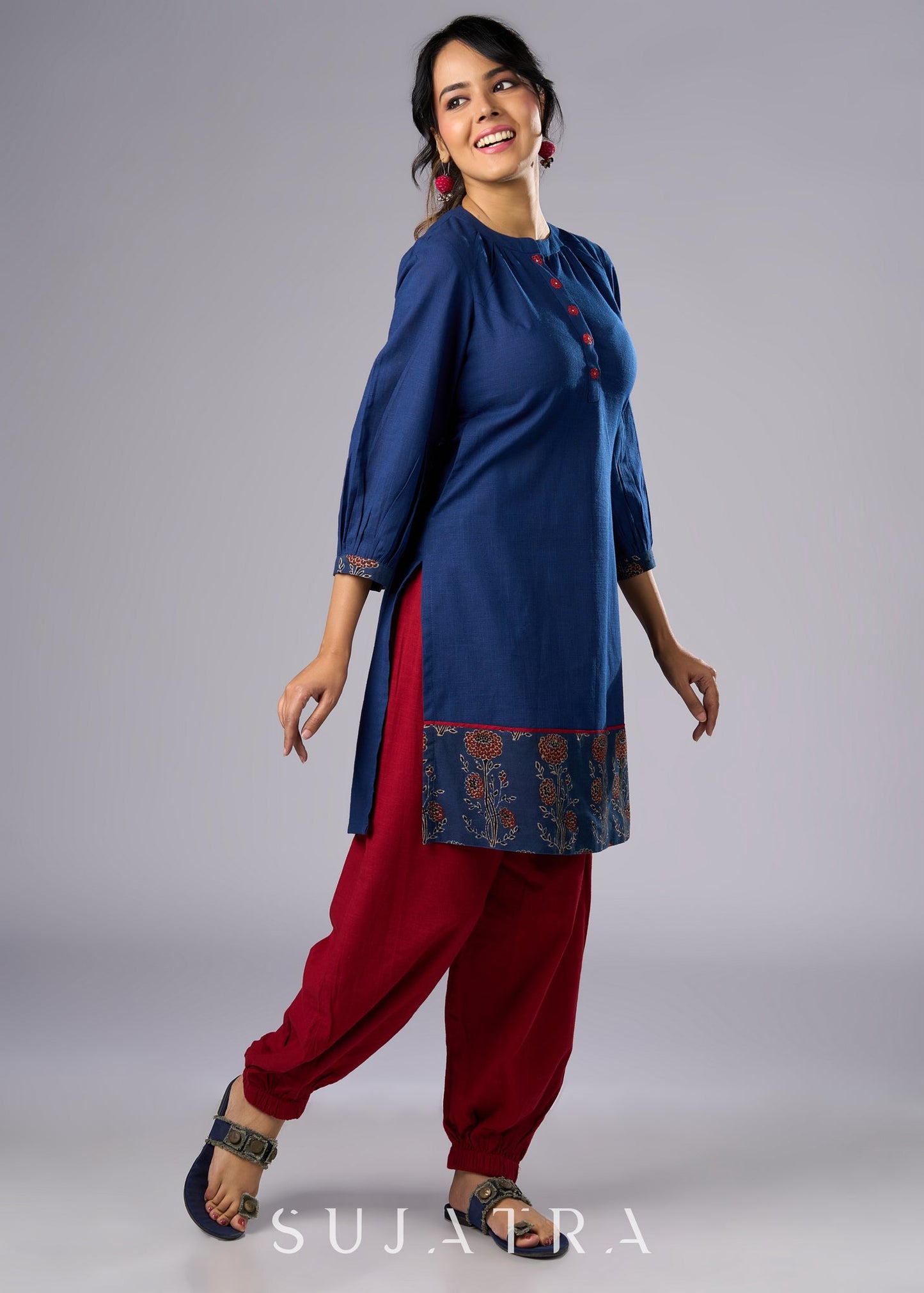 Unique Hand Painted Cotton Ajrakh Tunic Pant Additional