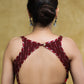 Elegant Maroon Ikaat Sleeveless Blouse with Golden Gota-Patti Detailing & Smart Back