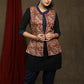 Classy Black cotton tunic with kalamkari jacket - Pant Optional