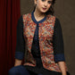 Classy Black cotton tunic with kalamkari jacket - Pant Optional