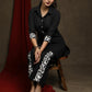 Comfort fit Black embroidered cotton Tunic - Pant Optional