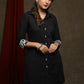 Comfort fit Black embroidered cotton Tunic - Pant Optional