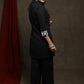 Comfort fit Black embroidered cotton Tunic - Pant Optional