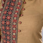 Classy Dark Beige Cotton Ajrakh Combination Tunic Pant Additional