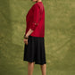 Elegant Asymmetry , Maroon Silk Jacket With Striking Golden Hand Embroidery   Dress Optional.