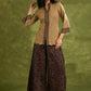 Dark Beige Cotton Ajrakh Combination Top - Pant Optional