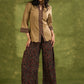 Dark Beige Cotton Ajrakh Combination Top - Pant Optional