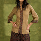 Dark Beige Cotton Ajrakh Combination Top - Pant Optional