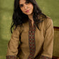 Dark Beige Cotton Ajrakh Combination Top - Pant Optional