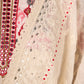 Elegant Off-White & Red Ikat Print Lehenga With Matching Blouse & Dupatta.