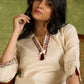 Beige Cotton Top With Exclusive Hand Painting - Pant Optional