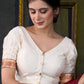 Stylish off White Chanderi Blouse