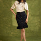 Textured Off White Cotton Top With Butterfly Sleeves  - Hakoba Skirt Optional