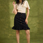 Textured Off White Cotton Top With Butterfly Sleeves  - Hakoba Skirt Optional