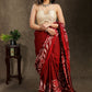 Elegant Maroon Mul Cotton Hand Batik Saree