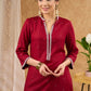 Elegant rayon kurta meticulously crafted with vibrant hand embroidered glass beads Pant optional