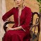 Elegant rayon kurta meticulously crafted with vibrant hand embroidered glass beads Pant optional