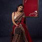 Graceful Cotton Ajrakh Saree with Maroon Pallu & Beautiful Ajrakh Border