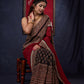 Graceful Cotton Ajrakh Saree with Maroon Pallu & Beautiful Ajrakh Border