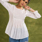 White Cotton Self-Textured Top