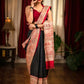 Black pure silk Bishnupuri saree with exclusive designer motifs