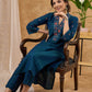 Stylish & vibrant embroidered peacock cotton silk kurta Pant optional