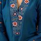 Stylish & vibrant embroidered peacock cotton silk kurta Pant optional