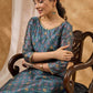 Exclusive hand embroidered Chanderi kurta with exquisite print Pant optional