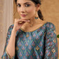 Exclusive hand embroidered Chanderi kurta with exquisite print Pant optional