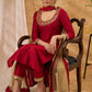 Graceful hand embroidered maroon cotton silk kurta Pant Optional