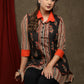 Smart Striped cotton shirt tunic - Ajrakh floral jacket Optional