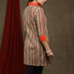 Smart Striped cotton shirt tunic - Ajrakh floral jacket Optional