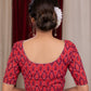 Exclusive Red and magenta ikat blouse with minimal stonework on sleeves