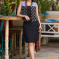 Elegant black ikat waist coat with blue yoke and inner- Skirt optional