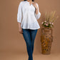 Smart White Cotton Rayon Top