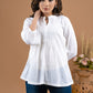 Smart White Cotton Rayon Top