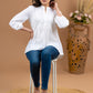 Smart White Cotton Rayon Top