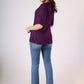 Flowy Purple rayon top with pleates & pearls on yoke