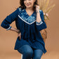 Classy indigo Combination Cotton patch work top