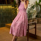 Breezy Mauve Pink Rayon floral printed crossover patterned Dress