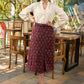 Offwhite cotton shirt with lace detaling - Ikat skirt opional