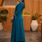 Trendy Teal cotton kurta with lace detaling Pant optional