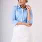 Light blue cotton shirt with hakoba detaling - Skirt Optional