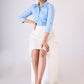 Light blue cotton shirt with hakoba detaling - Skirt Optional