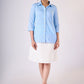 Light blue cotton shirt with hakoba detaling - Skirt Optional