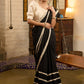 Beautiful Black modal cotton saree highlighted with beautiful crochet laces