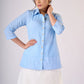 Light blue cotton shirt with hakoba detaling - Skirt Optional